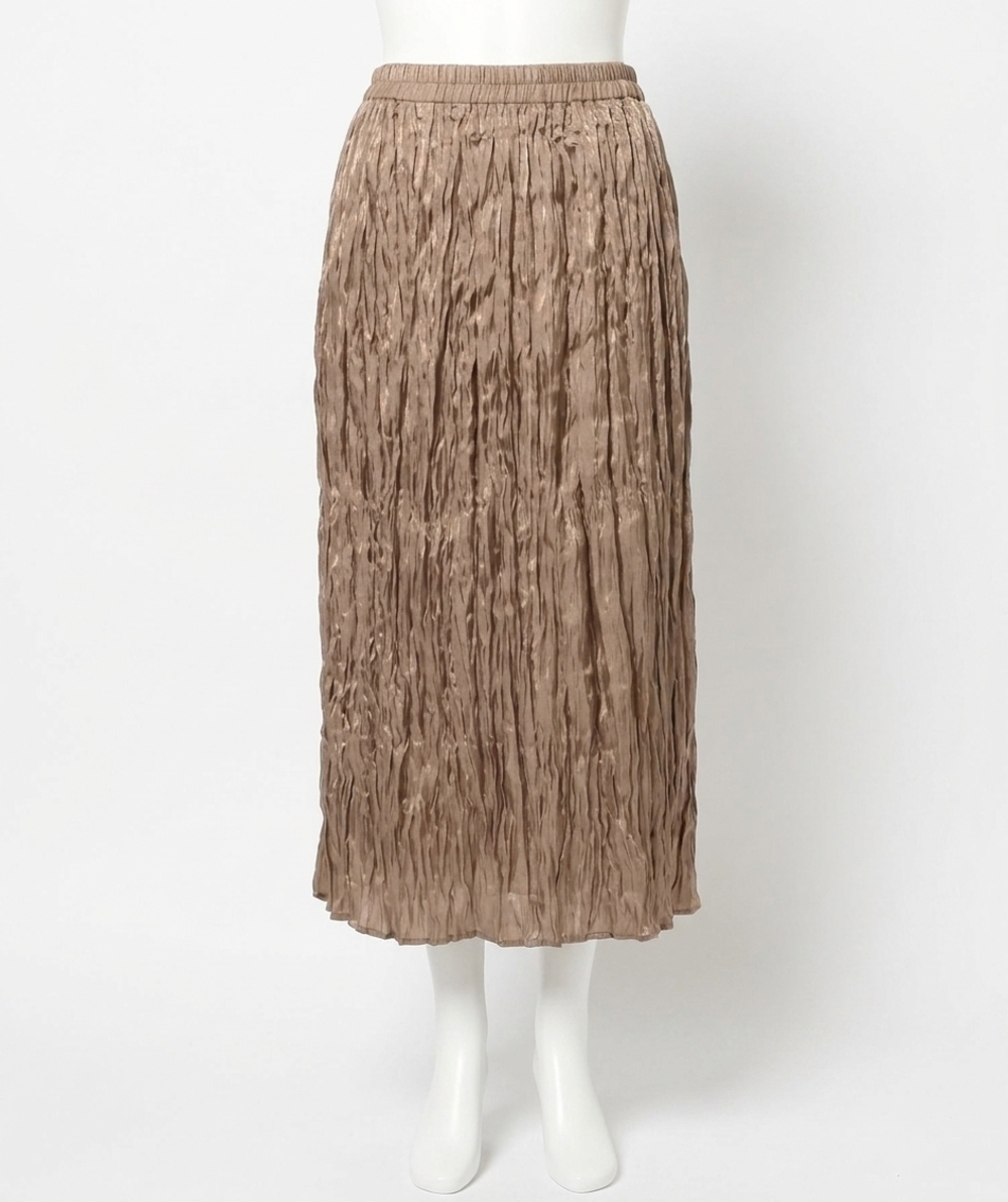 NEW ESQUALO crinkle maxi skirt in gold